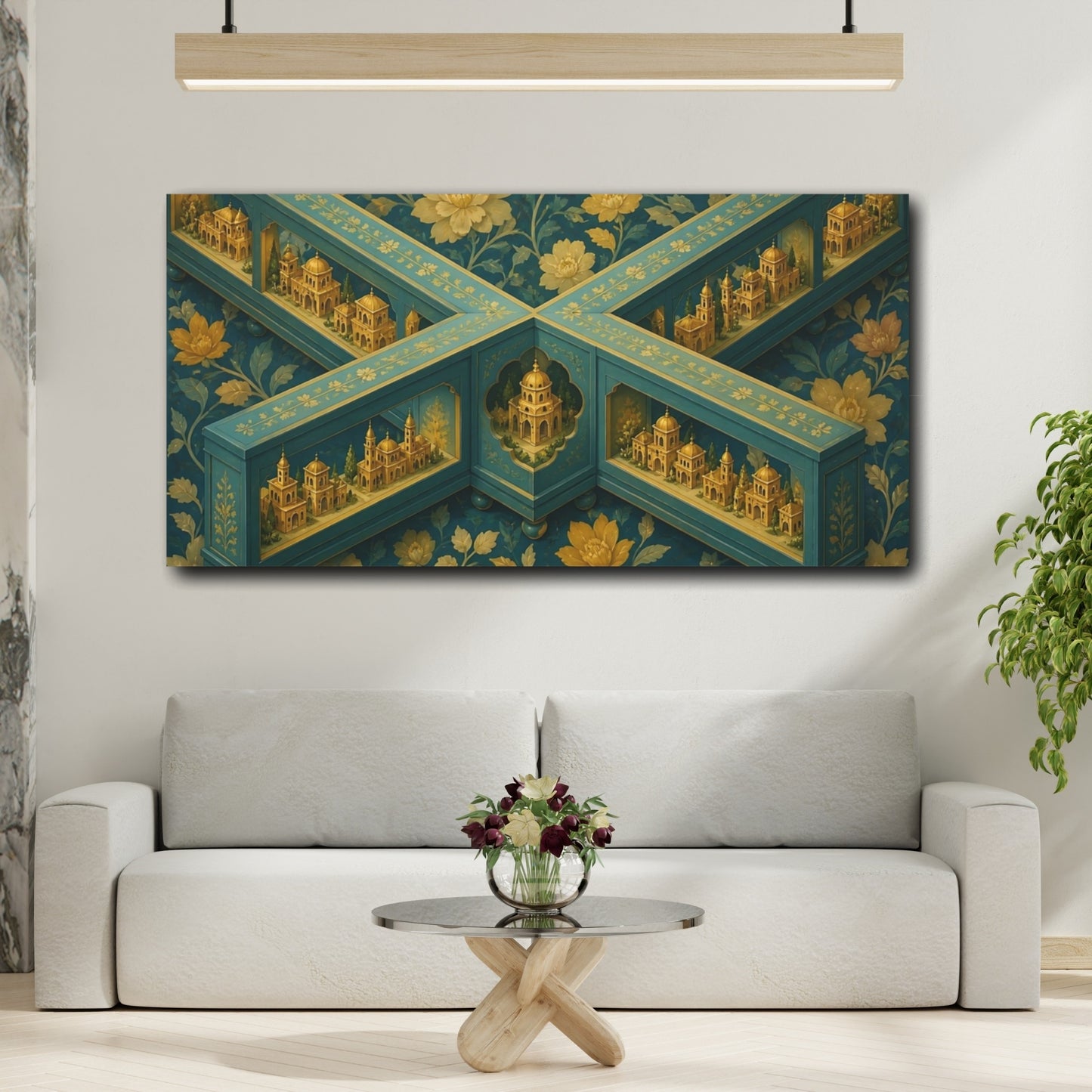 Mockup 2. Miniature Golden Village shown as canvas print