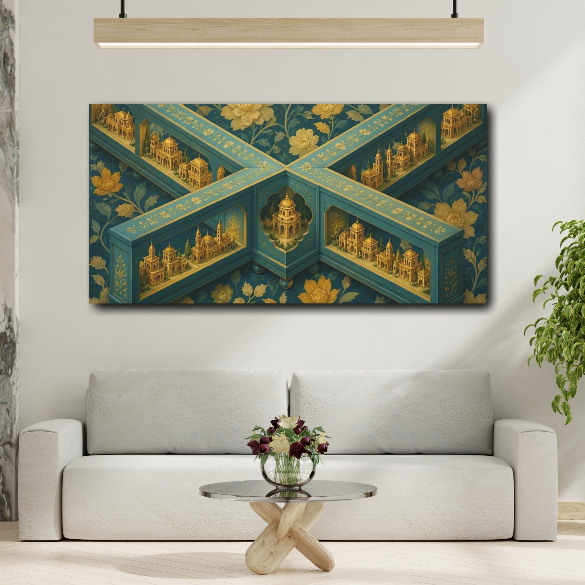 Mockup 2. Miniature Golden Village shown as canvas print