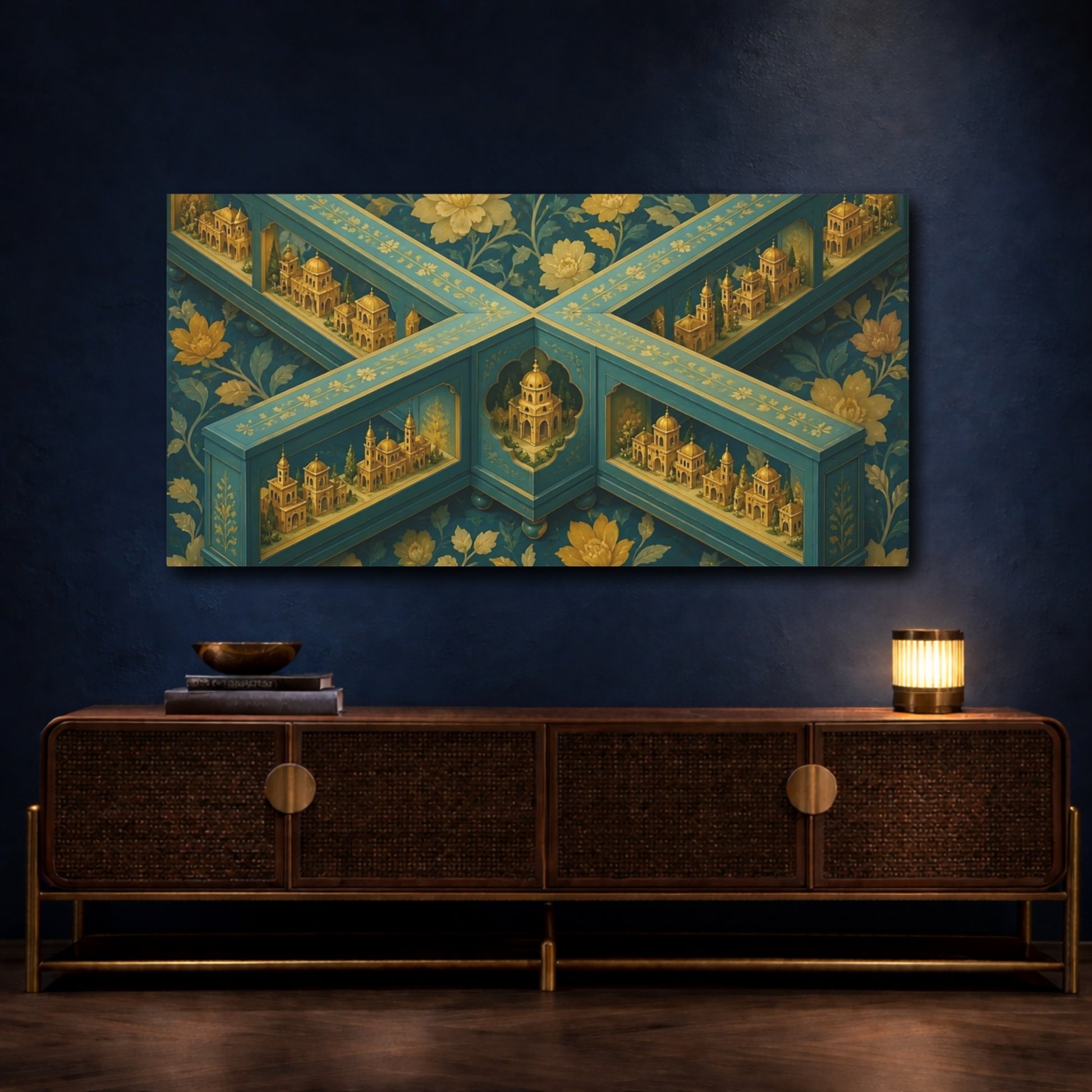 Mockup 4. Miniature Golden Village shown as canvas print