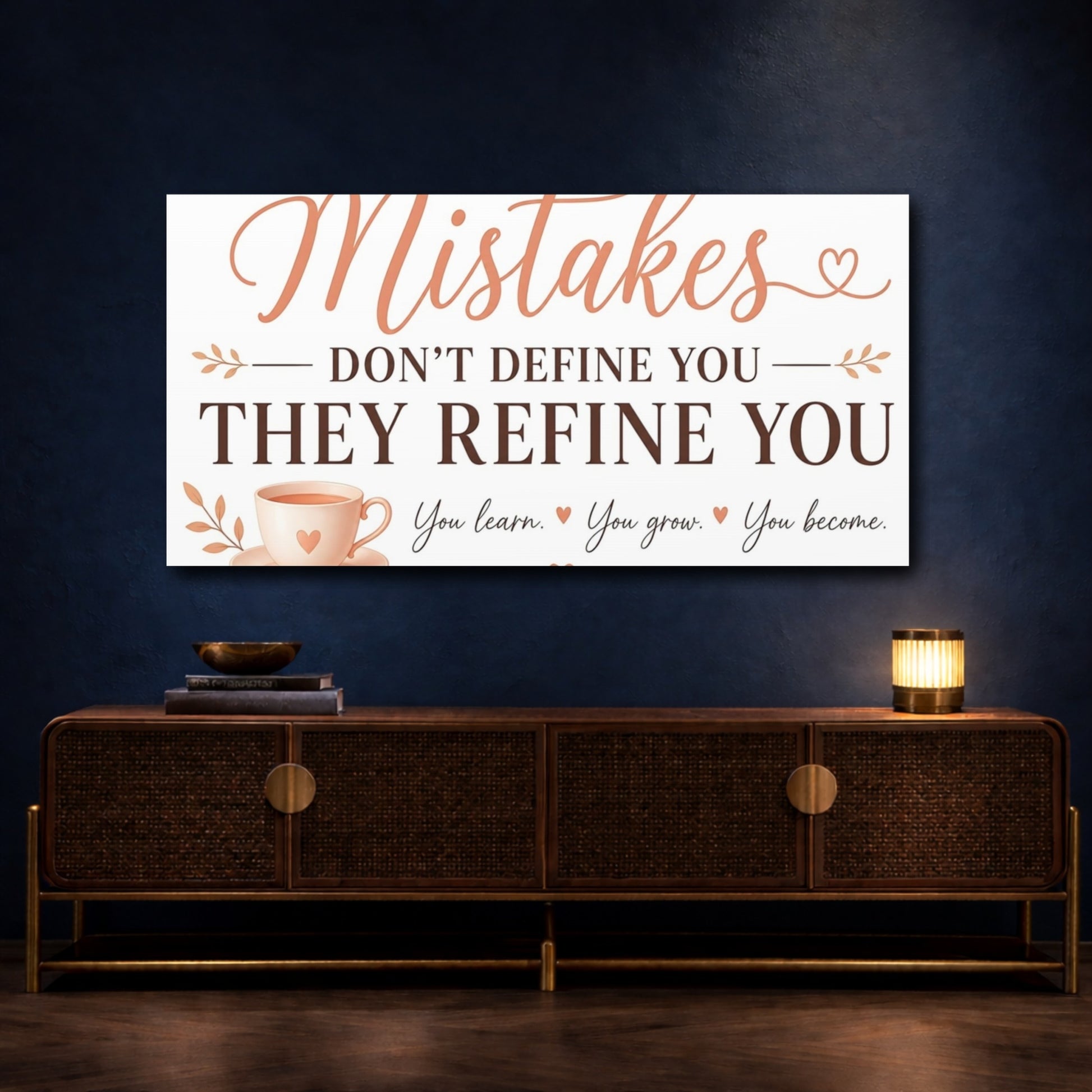 Mockup 4. Mistakes Refine You shown as canvas print