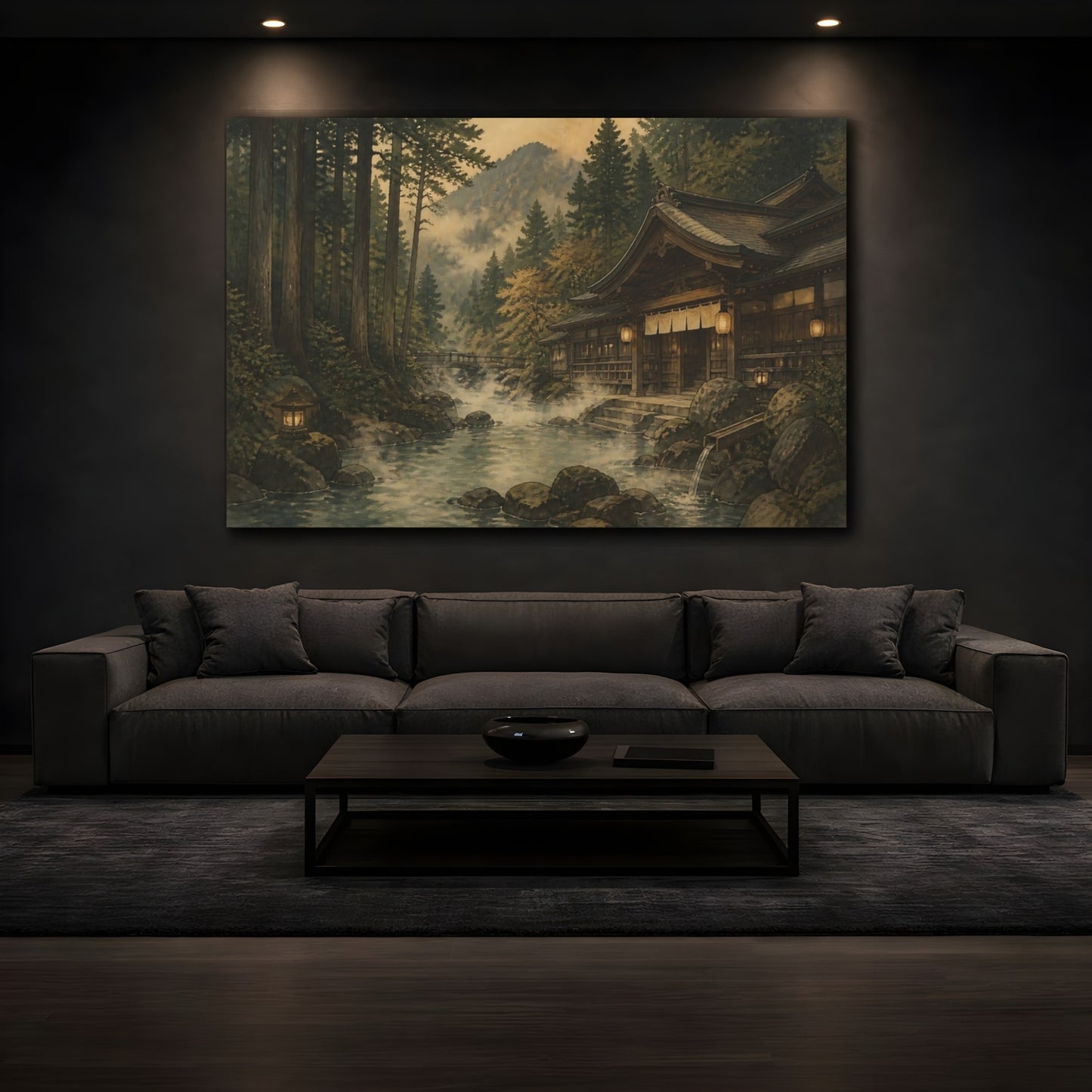 Mockup 3. Misty Cedar Bathhouse shown as canvas print