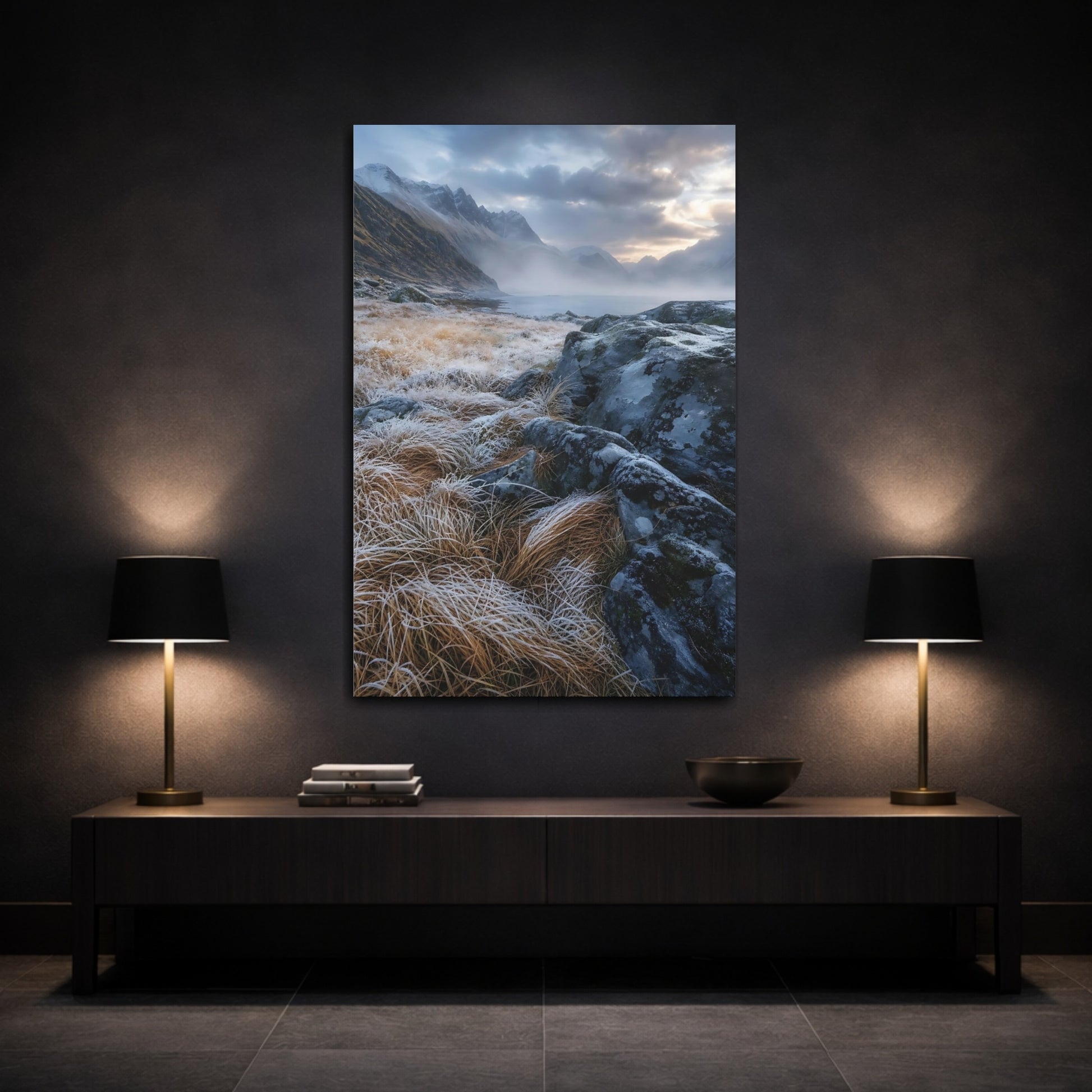 Mockup 3. Misty Fjord Morning shown as canvas print