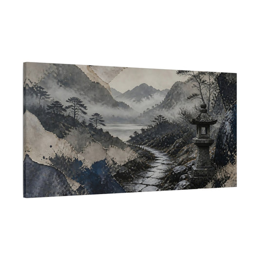 Main Mockup. Misty Lantern Path shown as canvas print
