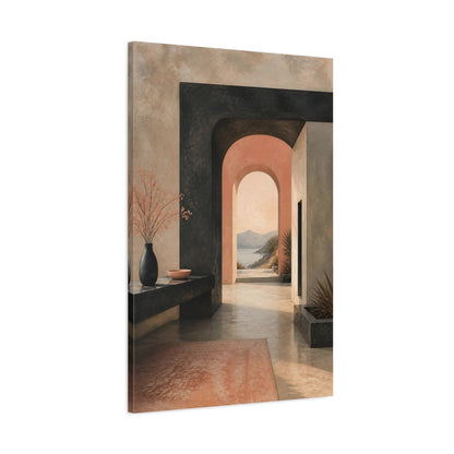 Main Mockup. Modern Archway Seascape shown as canvas print