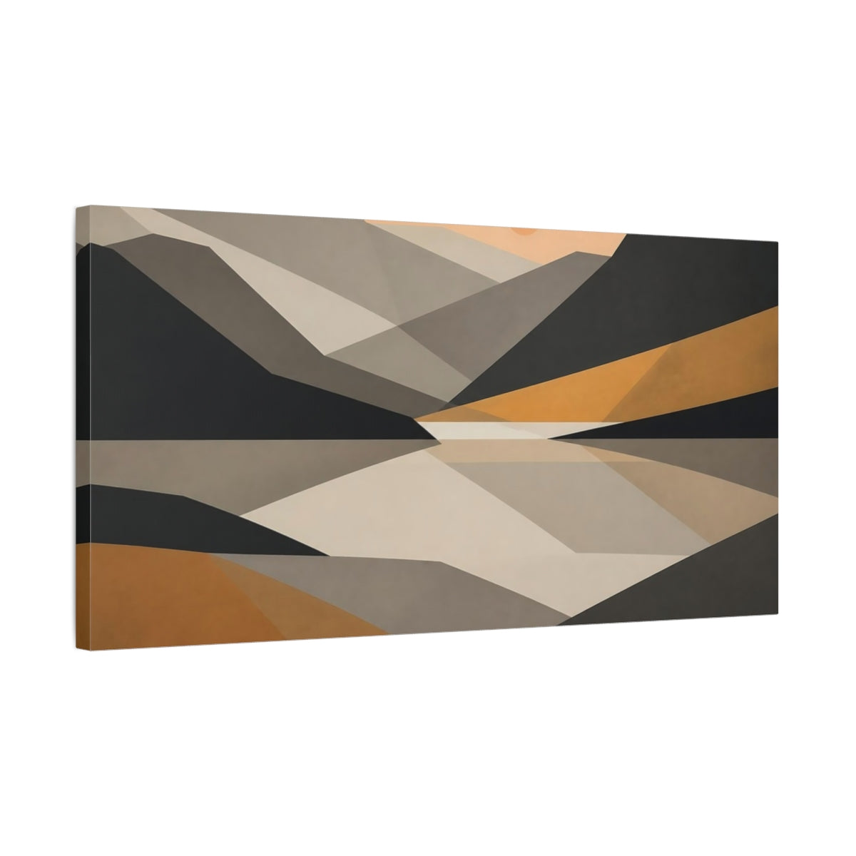 Side Mockup 1. Modern Geometric Mountains shown as canvas print
