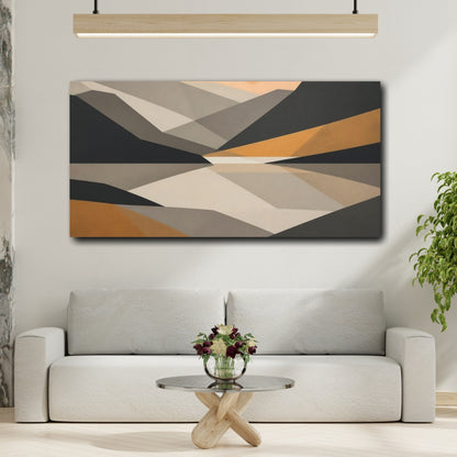 Mockup 2. Modern Geometric Mountains shown as canvas print