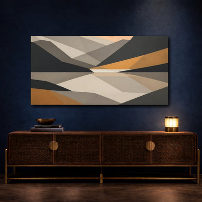 Mockup 4. Modern Geometric Mountains shown as canvas print