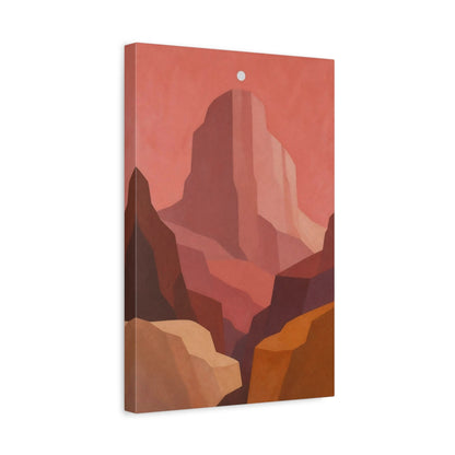 Side Mockup 4. Modern Rose Canyon Peak shown as canvas print