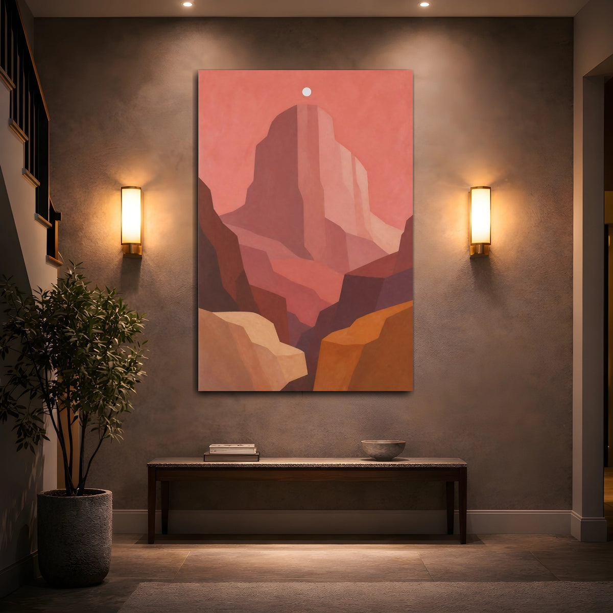 Mockup 2. Modern Rose Canyon Peak shown as canvas print