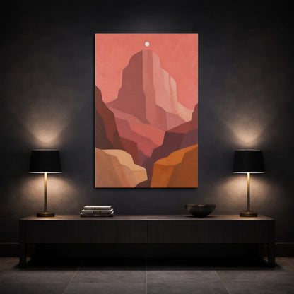Mockup 3. Modern Rose Canyon Peak shown as canvas print