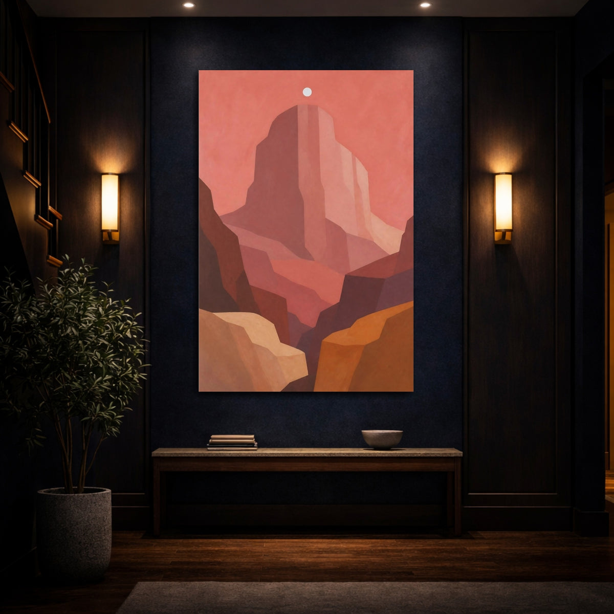 Mockup 4. Modern Rose Canyon Peak shown as canvas print