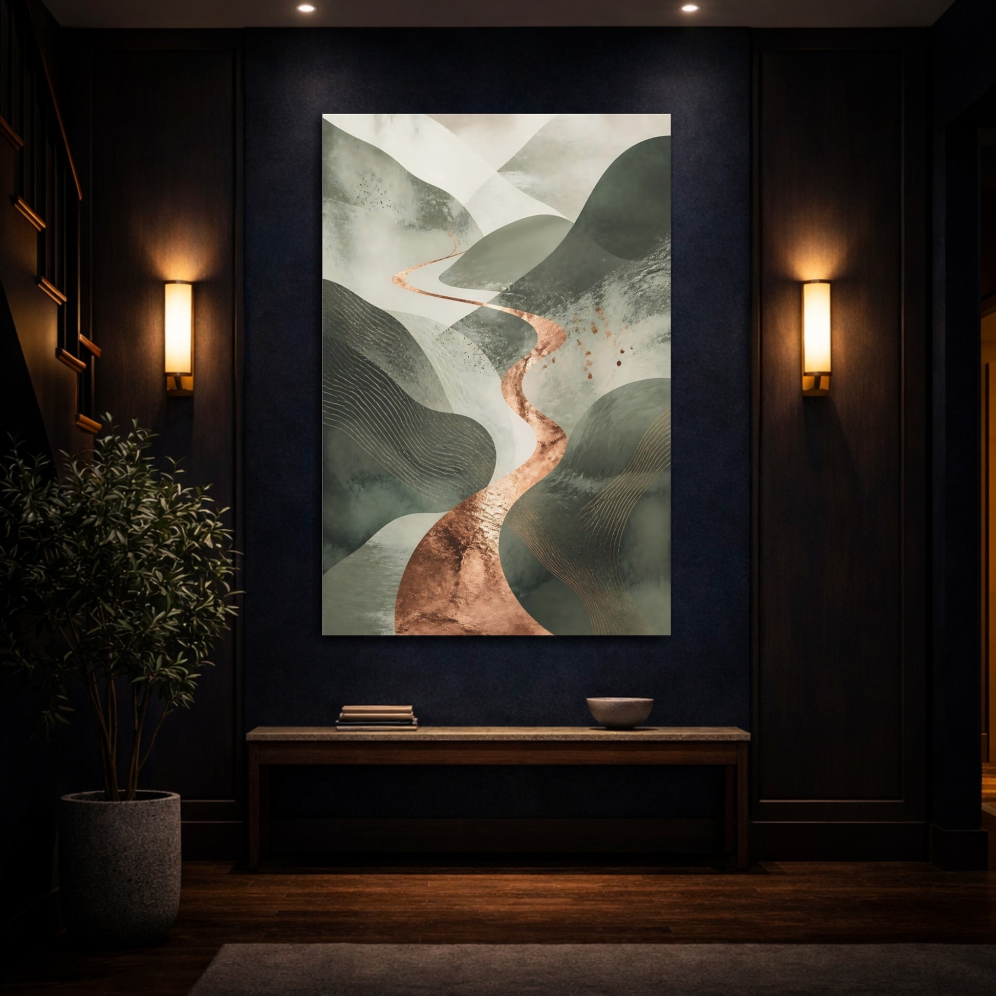 Mockup 4. Modern Sage Hills shown as canvas print