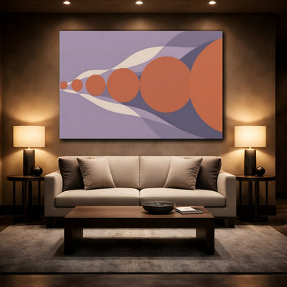 Mockup 2. Modern Terracotta Circles shown as canvas print