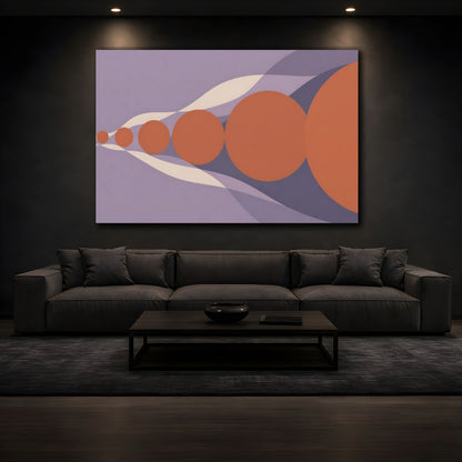 Mockup 3. Modern Terracotta Circles shown as canvas print