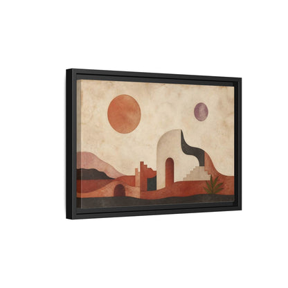 Side Mockup 6. Modern Terracotta Desert Arch shown as framed canvas print