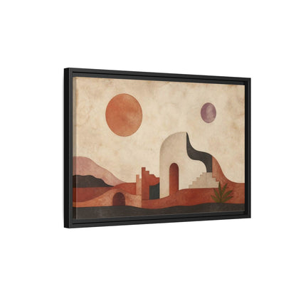 Side Mockup 3. Modern Terracotta Desert Arch shown as framed canvas print