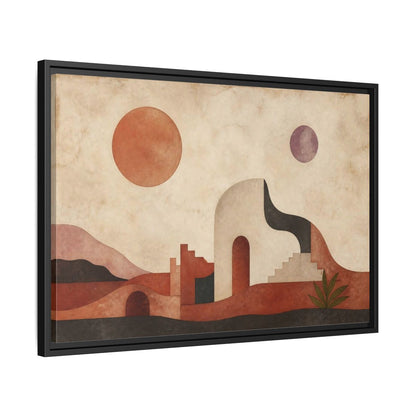 Side Mockup 14. Modern Terracotta Desert Arch shown as framed canvas print