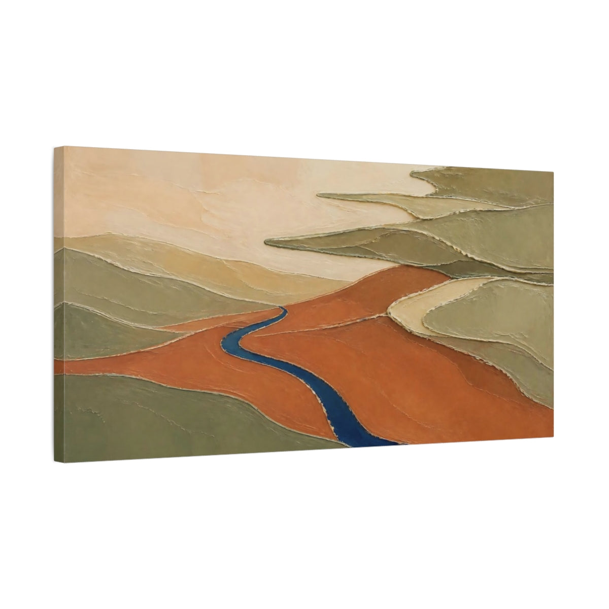 Side Mockup 1. Modern Terracotta Valley shown as canvas print
