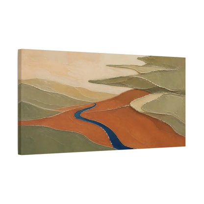 Side Mockup 1. Modern Terracotta Valley shown as canvas print