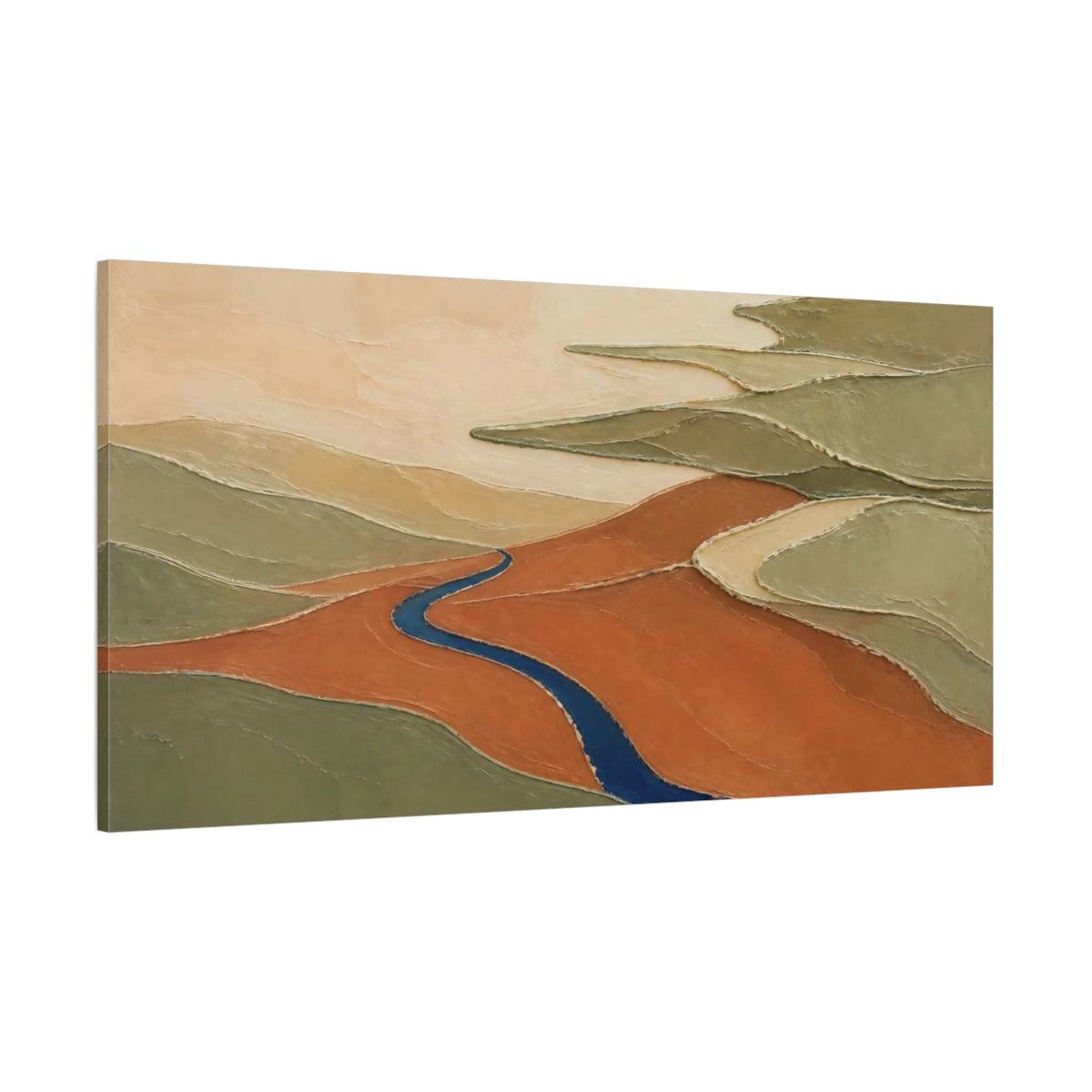 Side Mockup 2. Modern Terracotta Valley shown as canvas print