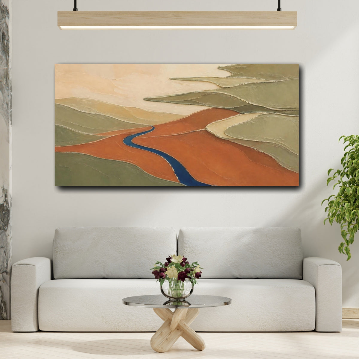 Mockup 2. Modern Terracotta Valley shown as canvas print