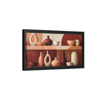 Side Mockup 8. Modern Terracotta Vessels shown as framed canvas print