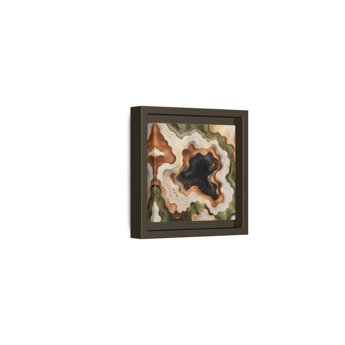 Side Mockup 23. Modern Topographic Basin shown as framed canvas print