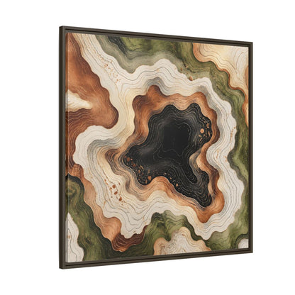 Side Mockup 5. Modern Topographic Basin shown as framed canvas print