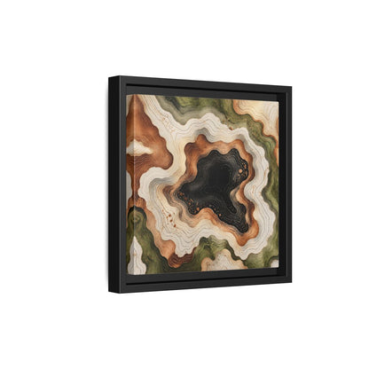 Side Mockup 21. Modern Topographic Basin shown as framed canvas print