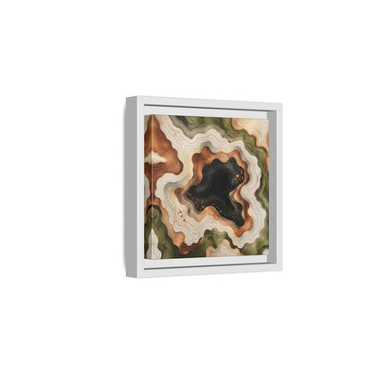 Side Mockup 1. Modern Topographic Basin shown as framed canvas print