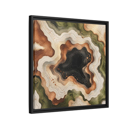 Side Mockup 12. Modern Topographic Basin shown as framed canvas print