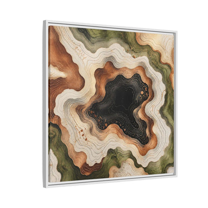 Side Mockup 7. Modern Topographic Basin shown as framed canvas print
