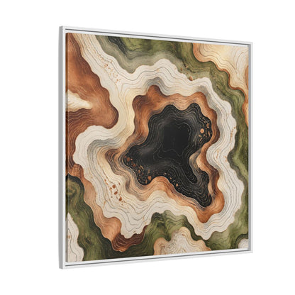 Side Mockup 4. Modern Topographic Basin shown as framed canvas print