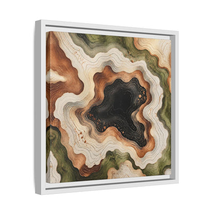 Side Mockup 28. Modern Topographic Basin shown as framed canvas print