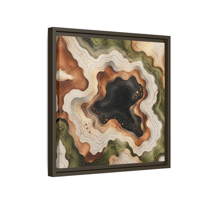 Side Mockup 14. Modern Topographic Basin shown as framed canvas print