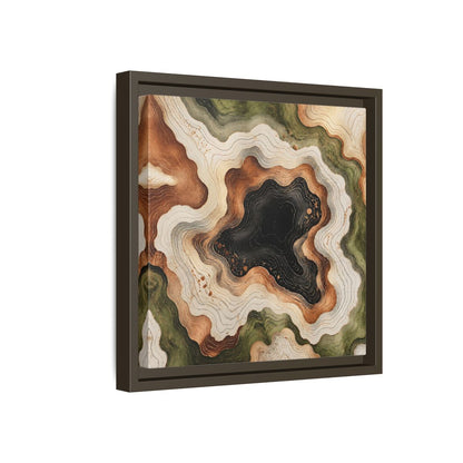 Side Mockup 17. Modern Topographic Basin shown as framed canvas print