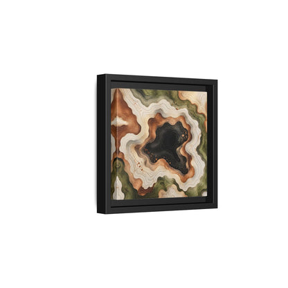 Side Mockup 3. Modern Topographic Basin shown as framed canvas print