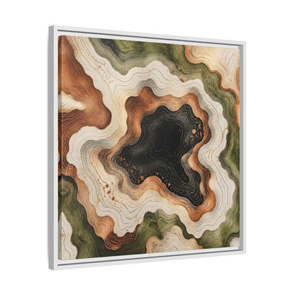 Side Mockup 26. Modern Topographic Basin shown as framed canvas print