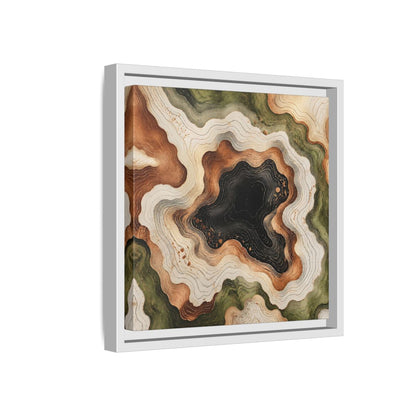 Side Mockup 16. Modern Topographic Basin shown as framed canvas print