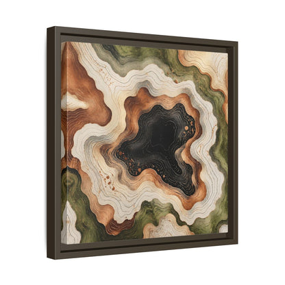 Side Mockup 29. Modern Topographic Basin shown as framed canvas print