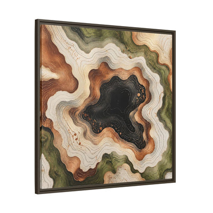 Main Mockup. Modern Topographic Basin shown as framed canvas print