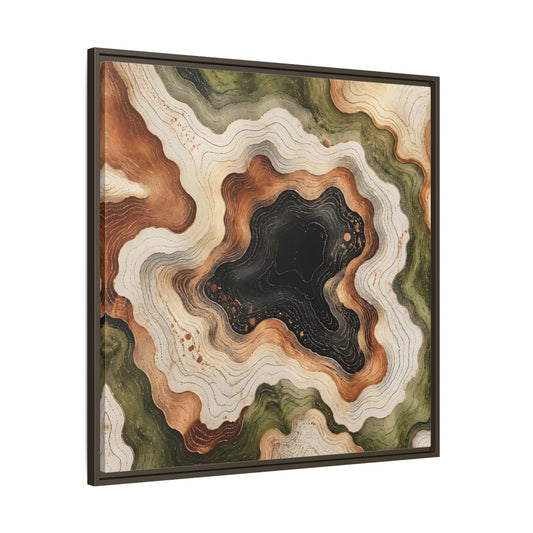 Main Mockup. Modern Topographic Basin shown as framed canvas print