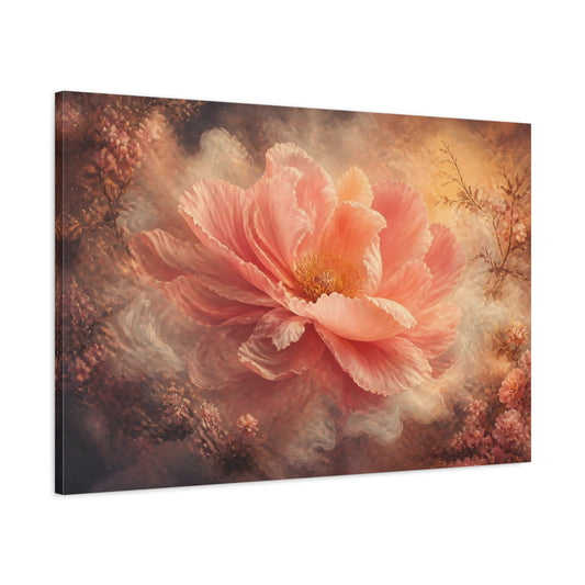 Main Mockup. Monumental Blush Blossom shown as canvas print