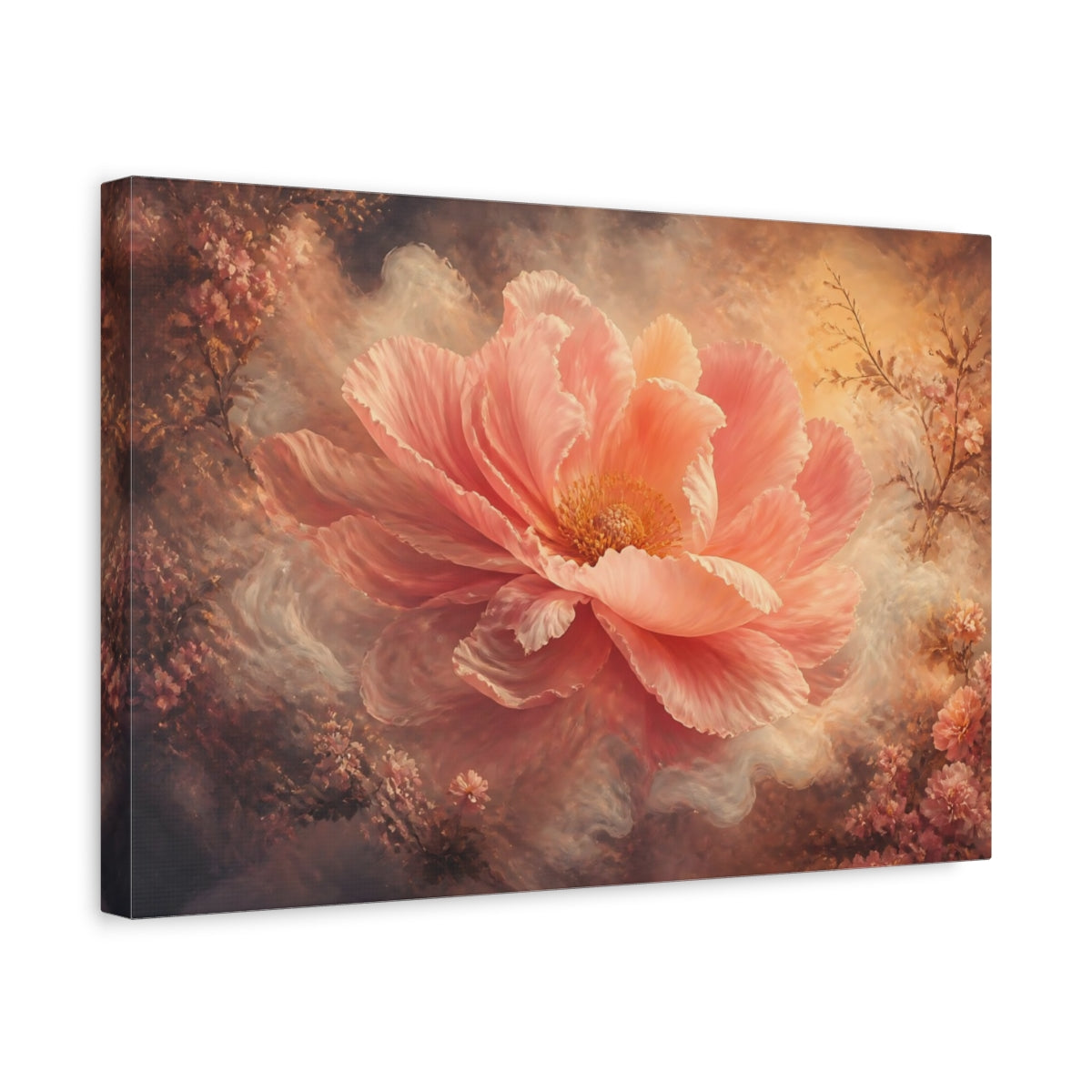 Side Mockup 4. Monumental Blush Blossom shown as canvas print