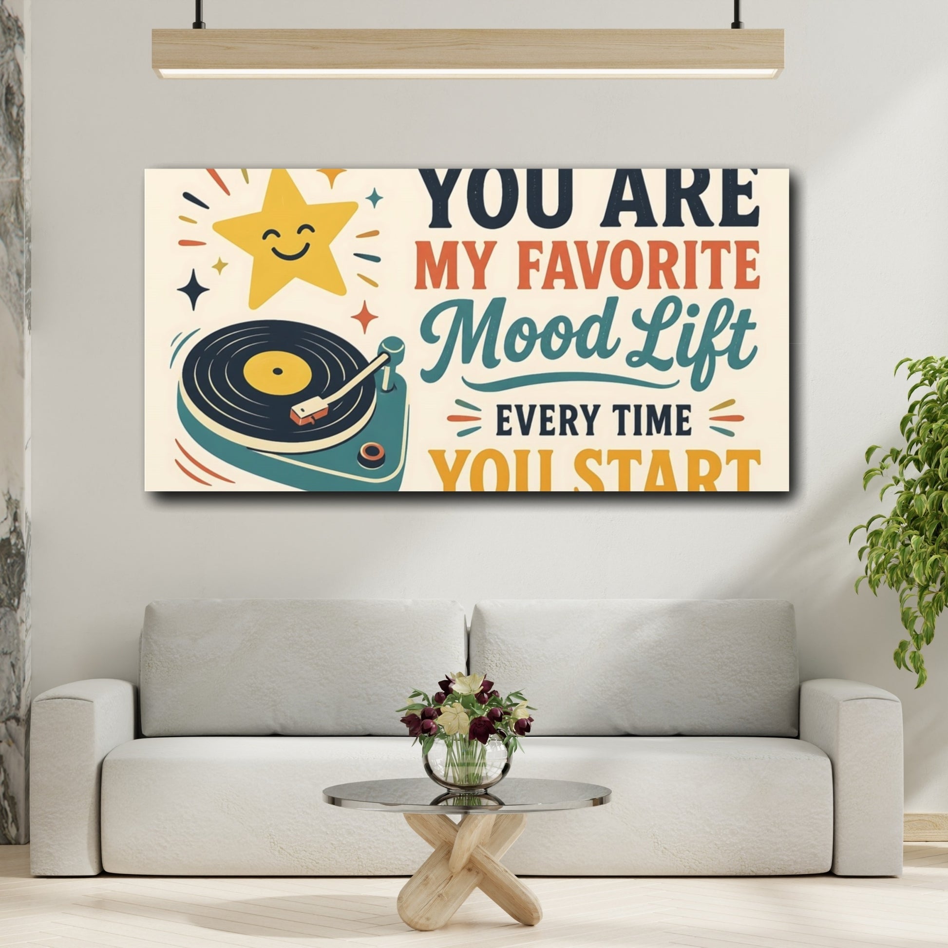 Mockup 2. Mood Lift Turntable shown as canvas print