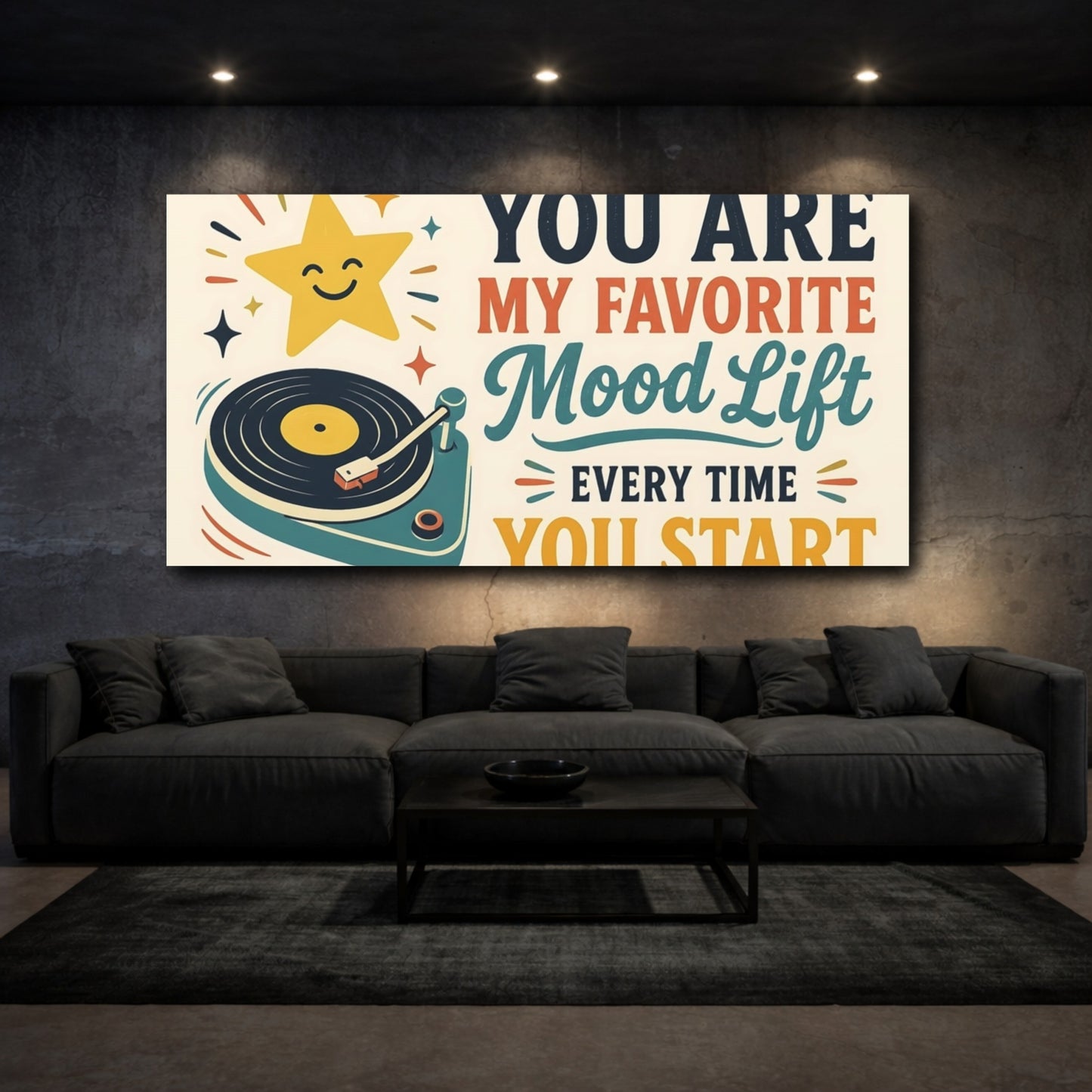 Mockup 3. Mood Lift Turntable shown as canvas print