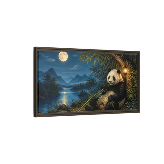 Main Mockup. Moonlit Bamboo Panda shown as framed canvas print