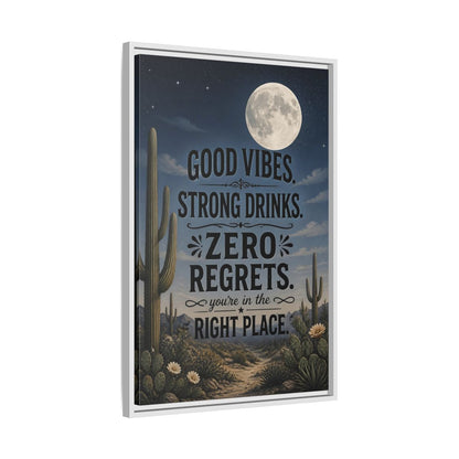 Side Mockup 10. Moonlit Desert Cactus shown as framed canvas print