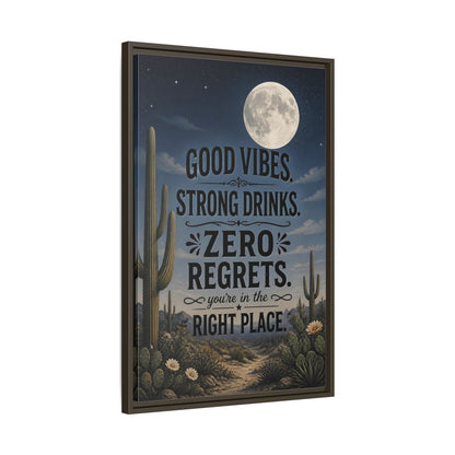 Side Mockup 11. Moonlit Desert Cactus shown as framed canvas print