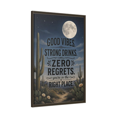 Main Mockup. Moonlit Desert Cactus shown as framed canvas print